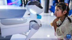 能取人对话交换的人形机械人前围满体